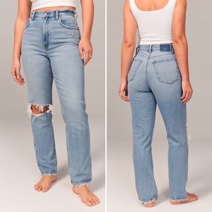 Abercrombie & Fitch Curve Love Ultra High Rise 90s Straight Jean Size 35/20 Reg